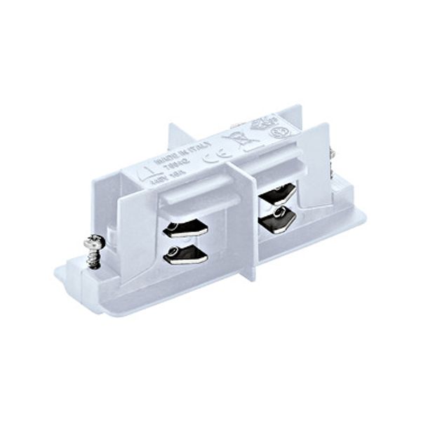 TRACK ON mechanical connector straight with stop white image 1