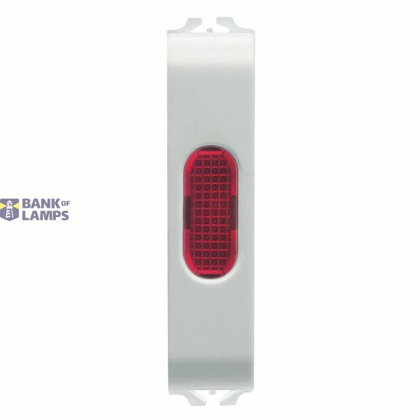 SINGLE INDICATOR LAMP - RED - 1/2 MODULE - GLOSSY WHITE - CHORUSMART image 3