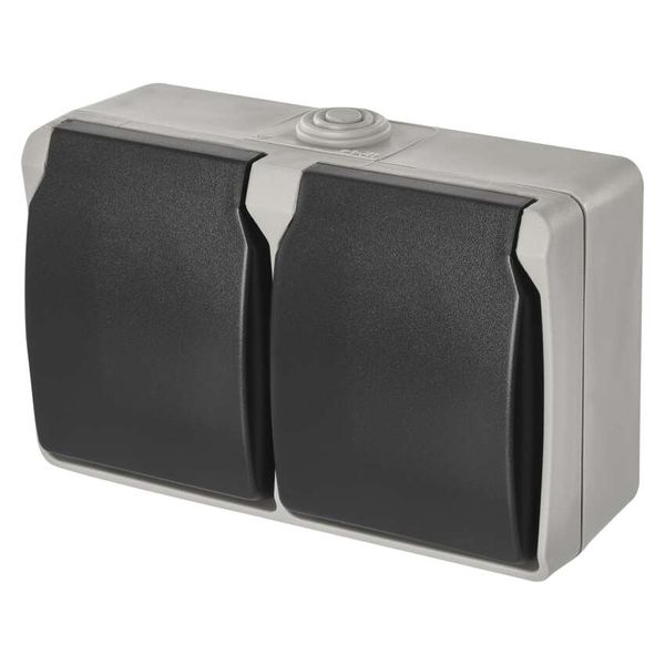 Socket (Wall-Mounted) 2× IP44 image 1