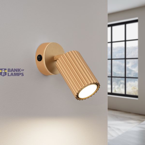 ADJUSTABLE GOLDEN WALL LAMP WITH CARBON SWITCH FOR BEDROOM (1XGU10) image 8