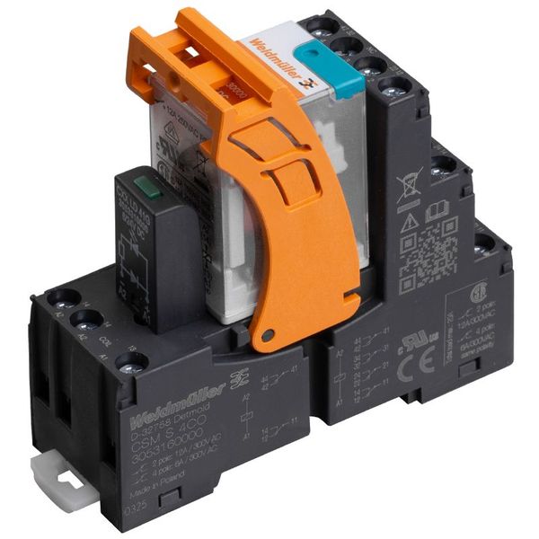 CUBESERIES, Number of contacts: 2,  CO contact AgNi, Rated control voltage: 24 V DC +10 % / -20 %, Continuous current: 8 A, Screw connection, Test button available: No image 6