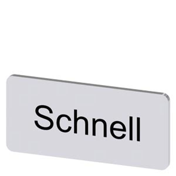 Labeling plate 12.5 x 27 mm, silver-colored label, labeling: schnell image 1