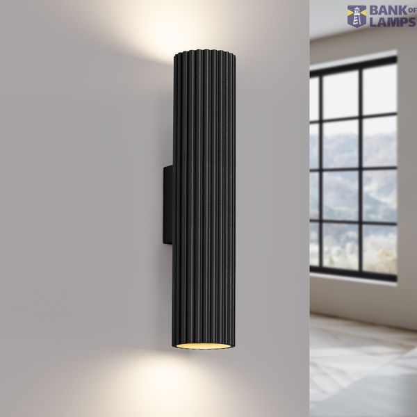 BLACK VERTICAL UP-DOWN CARBON WALL LAMP FOR ELEGANT ROOMS image 3