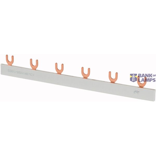 Phase busbar with 6x forks 1-phase, insulated straight image 1
