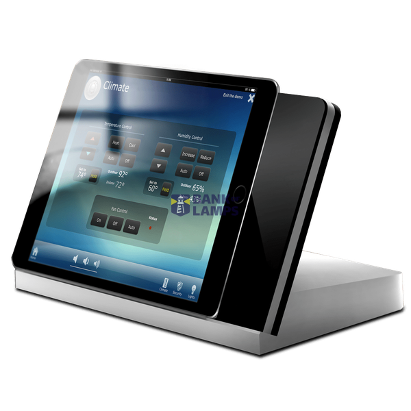 Table docking station with charging function, housing blue, glass cover white image 1