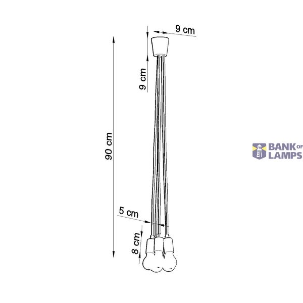 HANGING LAMP DIEGO 5 GREEN E27 5X60W IP20 image 8