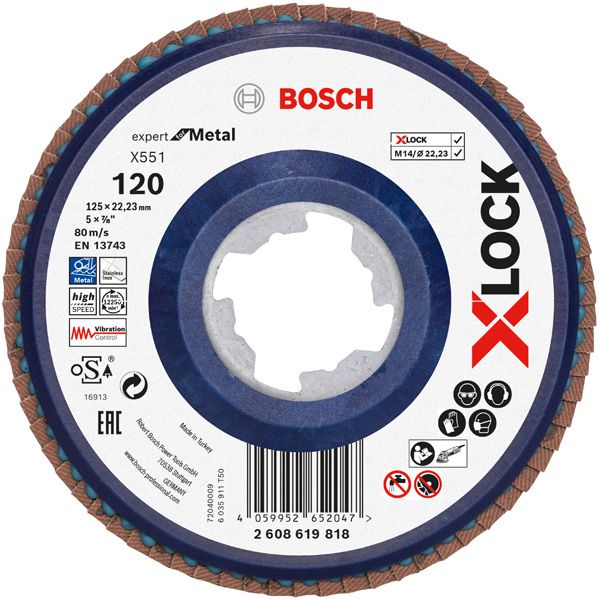 disc X551 Zirconia Grit 120 125mm plastic straight. Bosch Line image 2