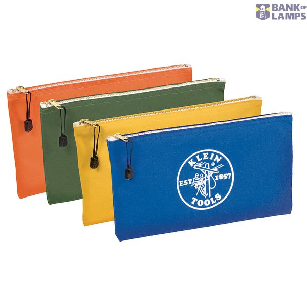 Zipper Bags, Canvas Tool Pouches Olive/Orange/Blue/Yellow, 4-Pack image 1