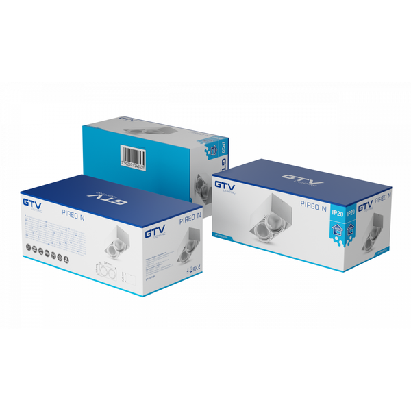 Ceiling luminaire housing PIREO N, surface-mounted, double, IP20, white image 2