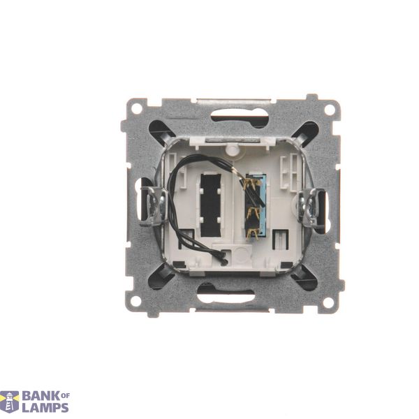Single socket outlet without earthing, with shutters, white, 16A image 1