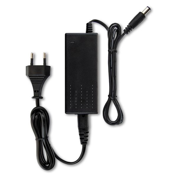 Power adapter 36W, DC24V/1.5A, IP20, black plastic, with plug image 1