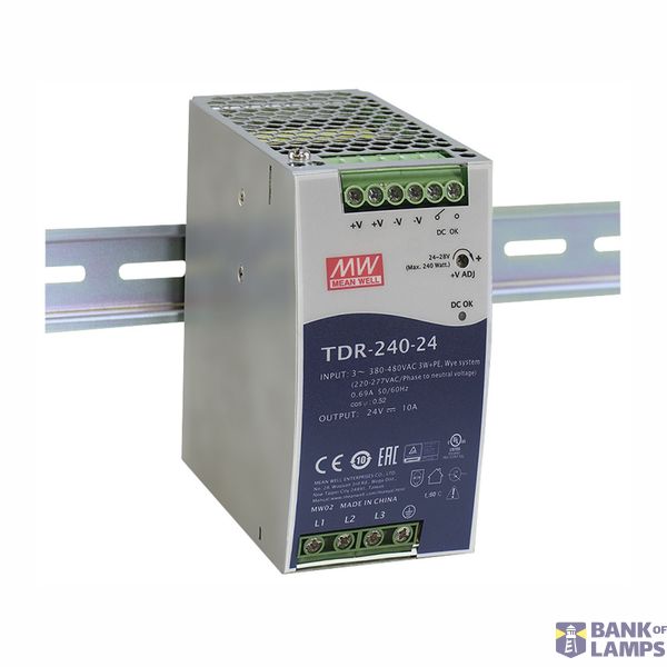 TDR-240-48 DIN rail power supply, 240W, 48V, 5A, MEAN WELL image 1