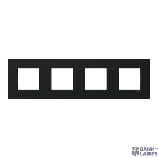 Frame 4-gang / 2+2+2+2-modules - ABB logo - S - Matt Black image 1