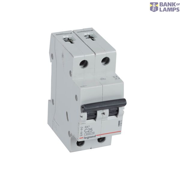 MCB RX³ 6000 - 2P - 230/400V~ - 25 A - C curve - prong-type supply busbars image 2