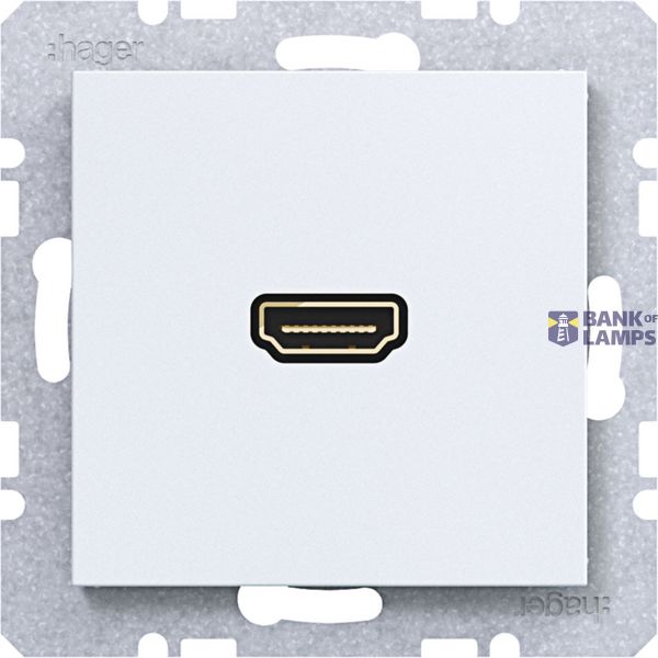 HDMI socket with 90° plug connection, A.x/C.x light white matte image 1
