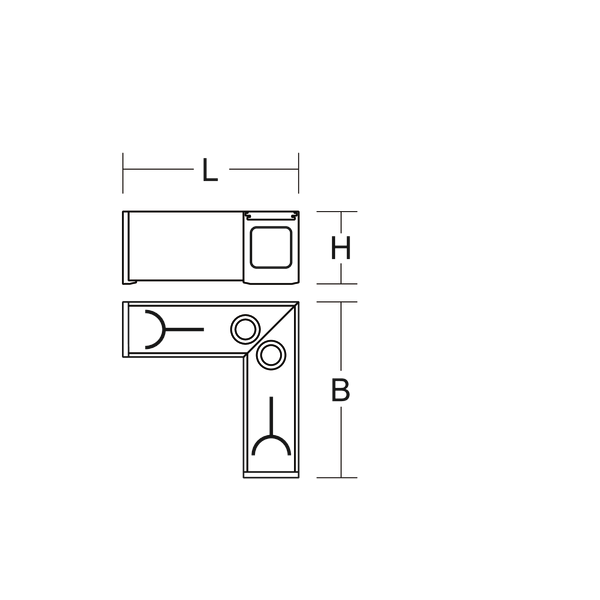 Form connector L 185 B 185 H 76 colour: black 220 - 240 V image 3