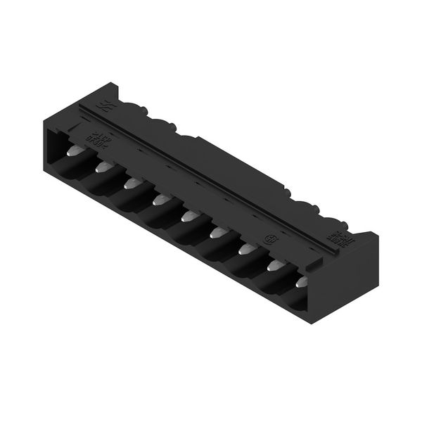 PCB plug-in connector, male header, closed side, THT/THR solder connection, 5.08 mm, Number of poles: 9, 90°, Solder pin length (l): 3.2 mm, tinned, black, Box image 2