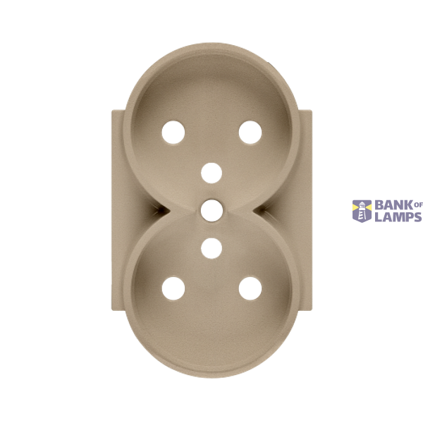 Cover for double socket outlet, (cover), Simon 24, IP20, champagne matt image 1