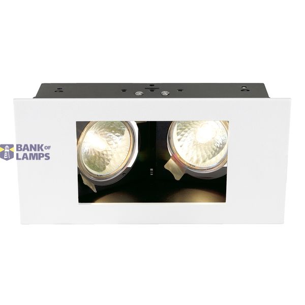 INDI REC 2S Downlight, MR16, pivotable rechtang. matt white image 1