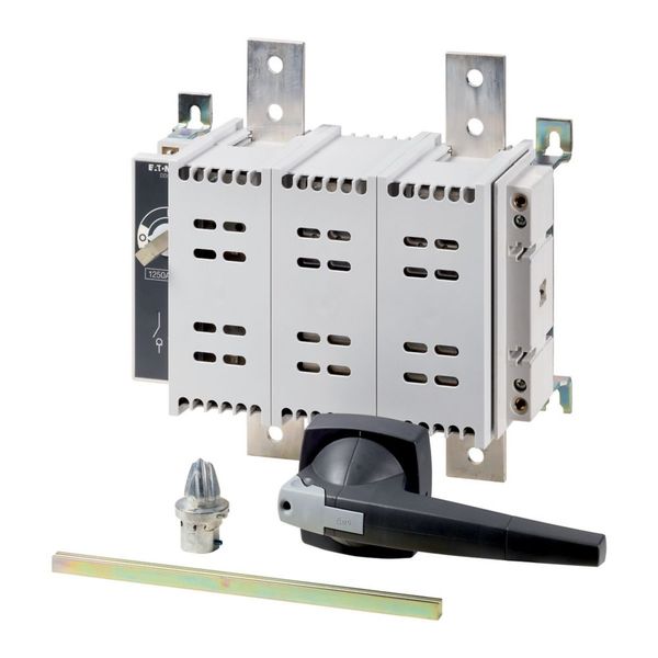 DDC-1250/2/M4/P-G DC switch disconnector, 1250 A, 2 pole, 1 N/O, 1 N/C, with grey knob, rear mounting image 4