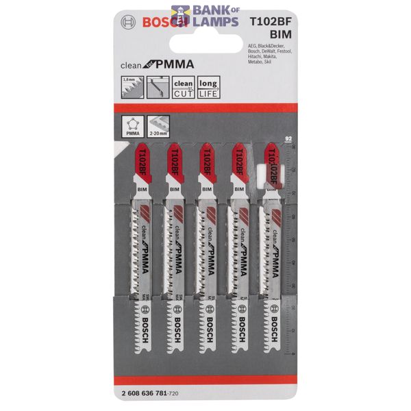 Jigsaw blade T 102 BF Clean for PMMA 5 pcs. image 2