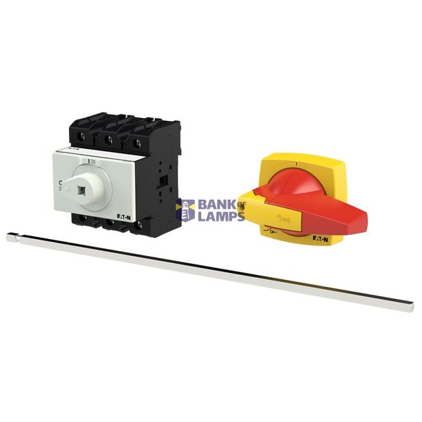P3 Main switch, 80 A,Rear mounting, 3 pole, Form M4/K2-R, Red, Short t image 2