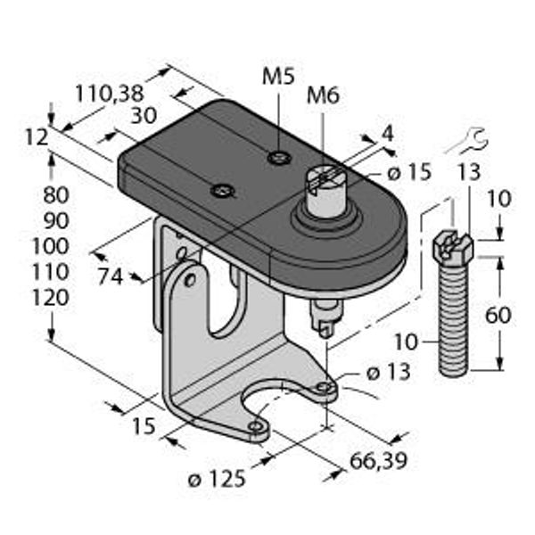 Mounting Accessories Mounting kit for manual valves   BTS-DSU35-ZF12-M10 image 1