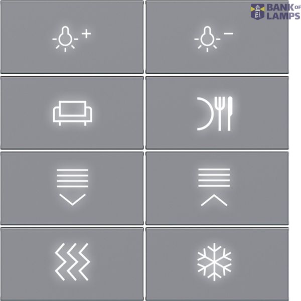 KNX pushbutton cover, 8-way, with backlight, A.x/C.x, titanium image 1