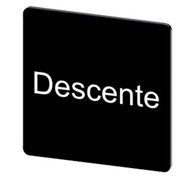 Labeling plate 27 x 27 mm, label black, labeling: Descente image 1