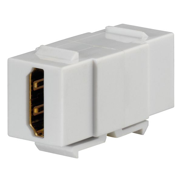 HDMI keystone module, pure white (similar to RAL 9010), for mounting adapter KMK-MA Up and other installation adapters image 1