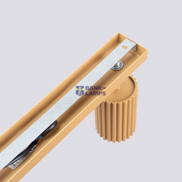 MOVABLE SPOTLIGHTS ON A GOLD CEILING STRIP FOR DINING ROOM, CARBON SERIES image 3