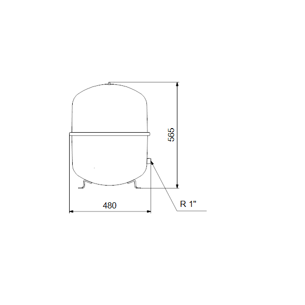 Expansion tank GT-HR-80 V PN6 V, vertical, diaphragm image 2