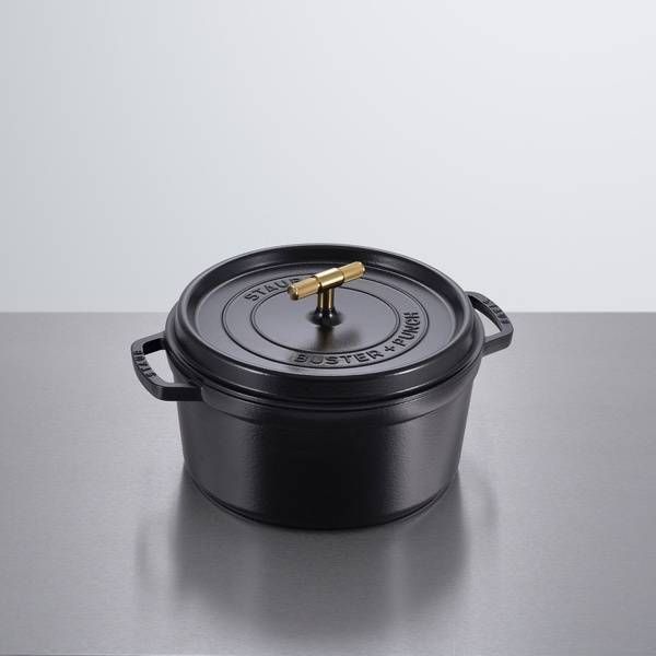 COCOTTE / 11.02 INCHES / CROSS / STAUB / BLACK / BRASS image 1