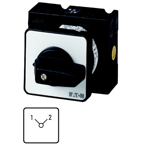 T3-2-8221/E Changeoverswitches, T3, 32 A, flush mounting, 2 contact unit(s), Contacts: 4, 90 °, maintained, Without 0 (Off) position, 1-2, Design number 8221 image 1