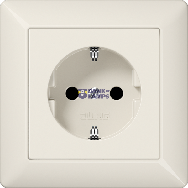 SCHUKO socket, 16 A 250 V ~, without claws, integrated increased contact protection, SAFETY+, with frame, Duroplast, AS series, white image 1