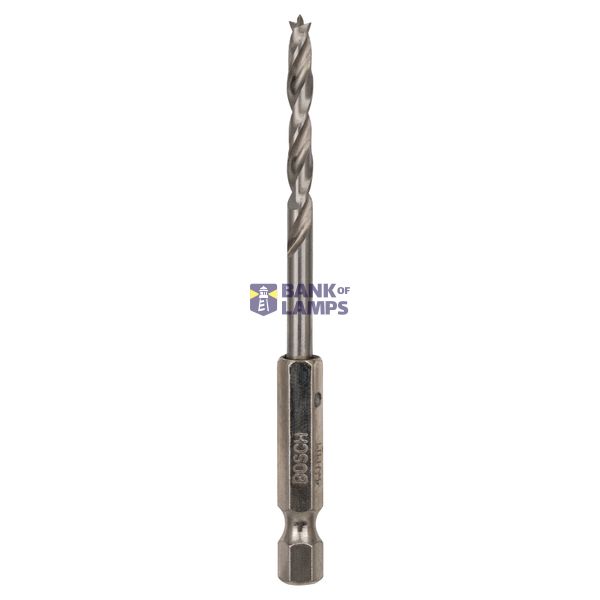 Brad point drill bit, 1/4" hex shank 4 x 43 x 88 mm image 1