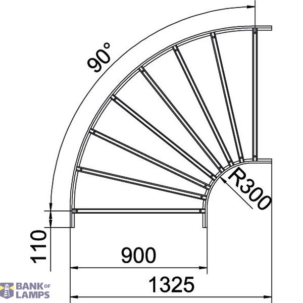 90° bend for cable ladder 110x900 Steel Hot-dip galvanised zinc image 2