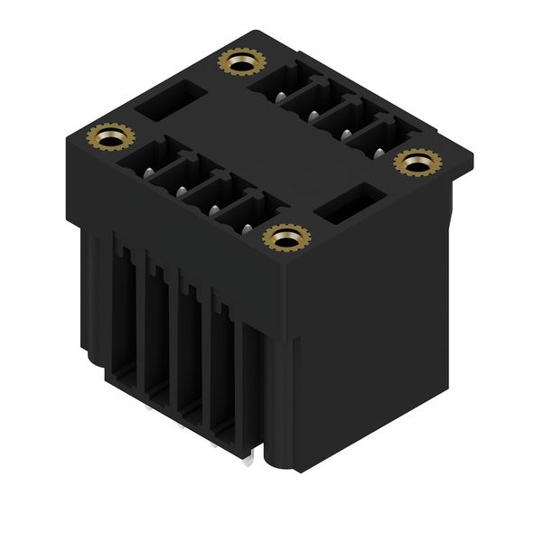 PCB plug-in connector, male header, Flange, THT/THR solder connection, 3.81 mm, Number of poles: 8, 180°, Solder pin length (l): 3.2 mm, tinned, black, Box image 2
