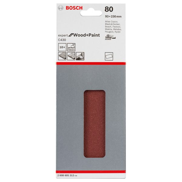 C430 sanding sheet, pack of 10 93 x 230 mm, 40 image 1