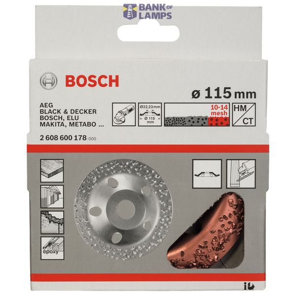 Tungsten carbide grinding head 115 x 22.23 mm; coarse, angled image 2