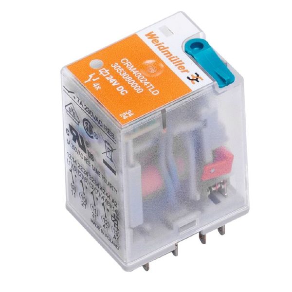 CUBESERIES, Number of contacts: 2,  CO contact AgNi, Rated control voltage: 24 V DC +10 % / -20 %, Continuous current: 8 A, Screw connection, Test button available: No image 3