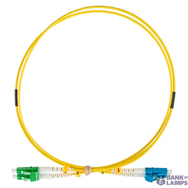 Duplex fiber optic patch cord LC/UPC – LC/APC, 9/125 µm, OS2, 5.0 m image 1
