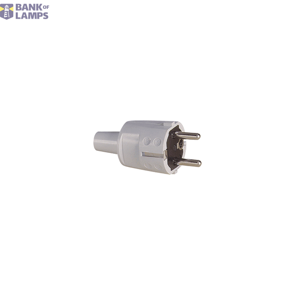 SCHUKO PVC plug, white, 2 earthing systems image 1