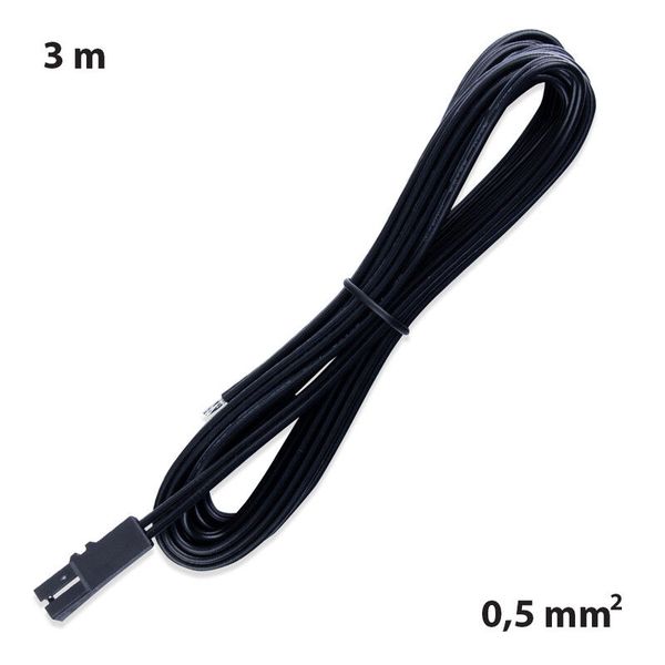 Connection cable with FP connector (socket), 3m 0.5mm2, black, free end 5mm image 1