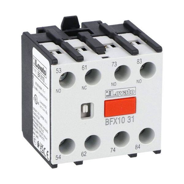 Auxiliary contact with front centre mounting. Screw terminals, for BF00, BF09...BF150 series contactors, 3NO+1NC image 1