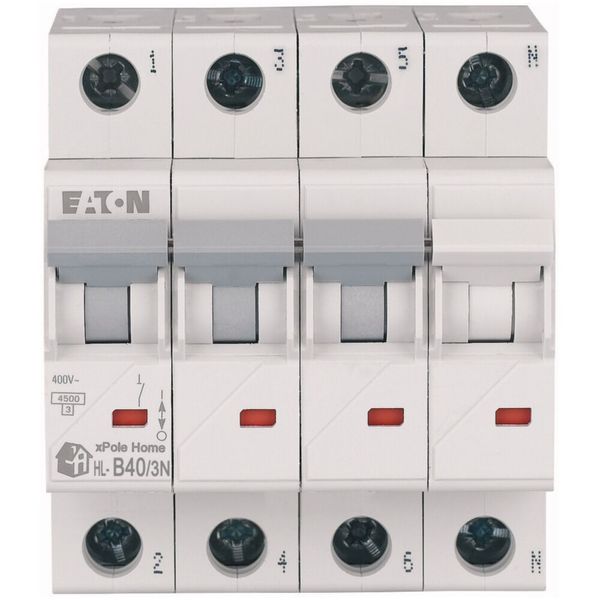 Miniature circuit breaker (MCB), 40 A, 3p+N, characteristic: B image 2