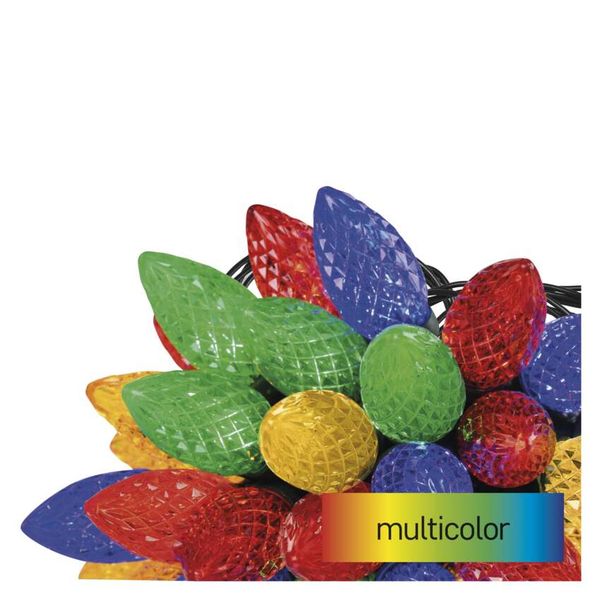 LED Christmas chain, colourful bulbs, 9.8 m, multicolour, multifunction image 1