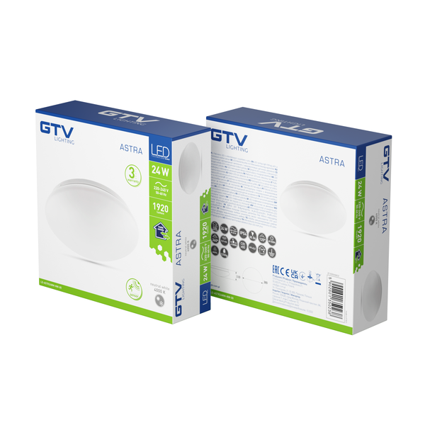 LED luminaire ASTRA with microwave motion sensor, 24 W, 1920 lm, 4000K, AC180-250V, PF>0.5, IP54, Ø380 mm image 3