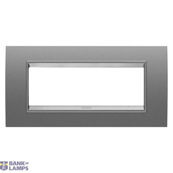 LUX PLATE - IN METAL - 6 MODULES - MONOCHROME ALUMINIUM - CHORUSMART image 1