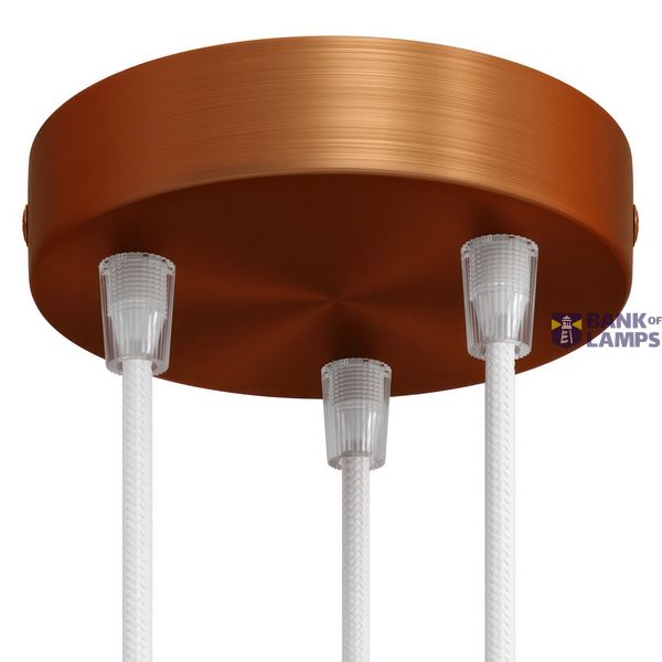 Cylindrical metal 3-hole ceiling rose kit image 1